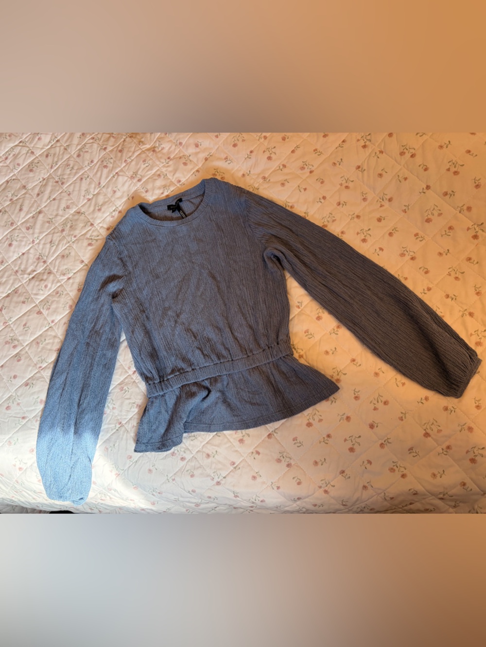 Dynamite Women's Light Blue Textured Long Sleeve